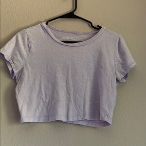 Aeropostale Cropped 90s Slim Kate Tee Lavender